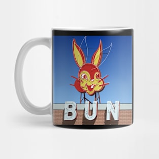 Bun sign with neon tubes Mug